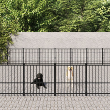 vidaXL acél kültéri kutyakennel 76,21 m² szállítóbox, fekhely kutyáknak