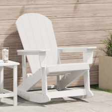 vidaXL Adirondack hintaszék Fehér 73.5x92x90 cm HDPE kerti bútor