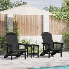 vidaXL Adirondack székszett 2 db Fekete 74x82x90 cm HDPE kerti bútor