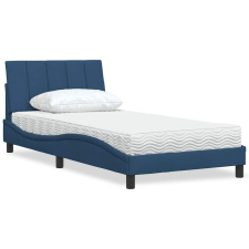 vidaXL ágy matraccal kék 100x200 cm szövet ágy és ágykellék
