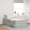 vidaXL Ágy tárolóval és matraccal Világosszürke 90 x 200 cm Bársony
