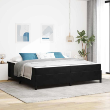 vidaXL Ágykeret Egyéb Fekete és fehér és fekete 200 x 200 cm Bársony ágy és ágykellék