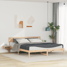 vidaXL Ágykeret éjjeli szekrényekkel Barna 180 x 200 cm Tömör fenyőfa ágy és ágykellék