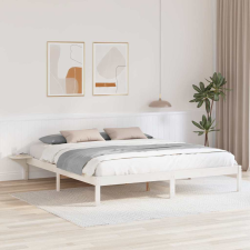 vidaXL Ágykeret éjjeli szekrényekkel Fehér 180 x 200 cm Fehér ágy és ágykellék