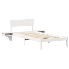 vidaXL Ágykeret éjjeli szekrényekkel Fehér 90 x 200 cm Tömör fenyőfa (873464) ágy és ágykellék