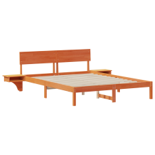 vidaXL Ágykeret éjjeli szekrényekkel Viaszbarna 160 x 200 cm (873441) ágy és ágykellék
