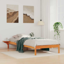vidaXL Ágykeret éjjeliszekrényekkel Faggyú barna 100 x 220 cm ágy és ágykellék