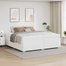 vidaXL Ágykeret Fehér 200 x 200 cm Műbőr ágy és ágykellék