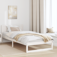 vidaXL Ágykeret Fehér Fa 90 x 190 cm Ágykeret Négyszögletes ágy és ágykellék