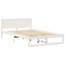 vidaXL Ágykeret Fehér Tömör fenyőfa 140 x 190 cm Tartós Ágykeret (873278) ágy és ágykellék