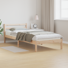 vidaXL Ágykeret Fejtámlával 100x220 cm Tömör Fenyőfa ágy és ágykellék