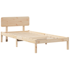 vidaXL ágykeret fejtámlával 75x190 cm szilárd fenyőfa (872131) ágy és ágykellék