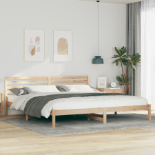 vidaXL Ágykeret fejtámlával Barna 180 x 220 cm Tömör fenyőfa ágy és ágykellék