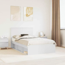  vidaXL Ágykeret fejtámlával Fehér 120 x 190 cm Tömör fenyőfa ágy és ágykellék