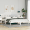 vidaXL Ágykeret fejtámlával Fehér 200 x 200 cm Tömör fenyőfa