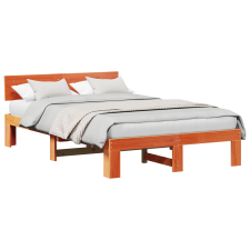 vidaXL Ágykeret Fejtámlával Gyanta Barna 120x200 cm Tömör Fenyőfa (872655) ágy és ágykellék