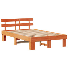 vidaXL Ágykeret Fejtámlával Gyantázott Barna 120x200 cm Tömör Fenyő (872445) ágy és ágykellék