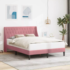  vidaXL Ágykeret fejtámlával Rózsaszín 120 x 200 cm Bársony ágy és ágykellék