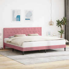vidaXL Ágykeret fejtámlával Rózsaszín 180 x 200 cm Bársony ágy és ágykellék