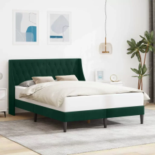  vidaXL Ágykeret fejtámlával Sötétzöld 120 x 190 cm Bársony ágy és ágykellék