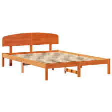 vidaXL Ágykeret Fejvégaljával Viaszbarna 150x200 cm Tömör Fenyő (872061) ágy és ágykellék