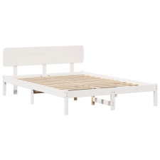 vidaXL Ágykeret Fejvéggel Fehér 140x200 cm Tömör Fenyőfa (872105) ágy és ágykellék