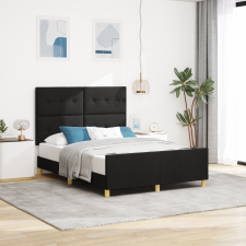 vidaXL Ágykeret Fekete 140x200 cm Szövet ágy és ágykellék