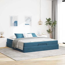 vidaXL Ágykeret Kék 180 x 200 cm Bársony ágy és ágykellék