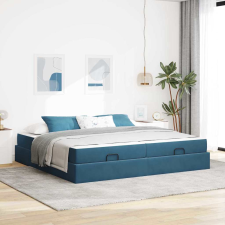 vidaXL Ágykeret Kék 200 x 200 cm Bársony ágy és ágykellék