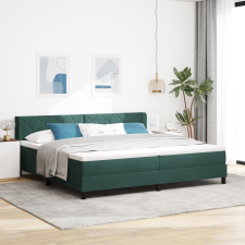 vidaXL Ágykeret Matrac Kárpit Sötét Zöld 200x200 cm ágy és ágykellék