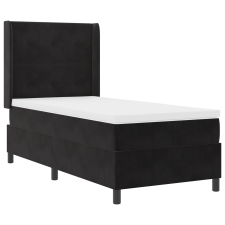 vidaXL Ágykeret Matrac + LED Fény fekete 100x200 cm Bársony (3343858) ágy és ágykellék