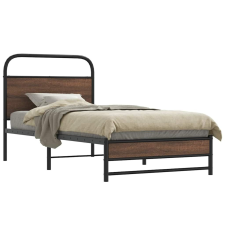 vidaXL ágykeret matrac nélkül 100x190 cm barna tölgyfa műfa ágy és ágykellék