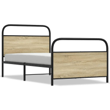 vidaXL ágykeret matrac nélkül 100x200 cm sonoma tölgyfa műfa (4100271) ágy és ágykellék