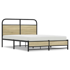vidaXL ágykeret matrac nélkül 135x190 cm sonoma tölgyfa műfa (4100427) ágy és ágykellék