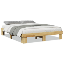 vidaXL ágykeret matrac nélkül 140x190 cm tömör fa tölgyfa (851960) ágy és ágykellék