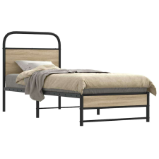 vidaXL Ágykeret matrac nélkül 75x190 cm gépesített fa füstölt tölgyfa ágy és ágykellék