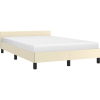 vidaXL ágykeret matrac nélkül krém 120x190 cm műbőr (379543)