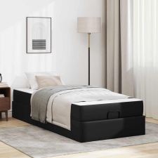 vidaXL Ágykeret matraccal Egyéb Fekete 80 x 200 cm Műbőr ágy és ágykellék