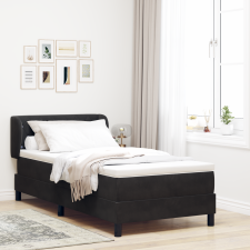 vidaXL Ágykeret matraccal Fekete 100x200 cm Bársonyos ágy és ágykellék