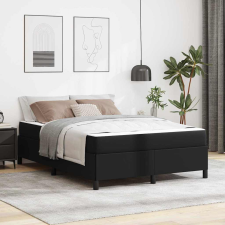 vidaXL Ágykeret matraccal Fekete 140 x 190 cm Műbőr ágy és ágykellék