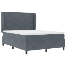 vidaXL Ágykeret Mattress-szel - Sötétszürke - 140x200 cm - Bársonyos (3340929) ágy és ágykellék