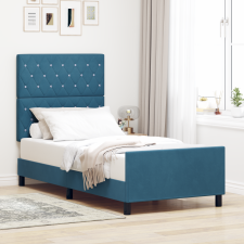 vidaXL Ágykeret Sötétkék 90x200 cm Bársony ágy és ágykellék