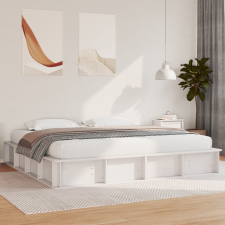 vidaXL Ágykeret tárolóval Fehér 200 x 200 cm faszínű ágy és ágykellék