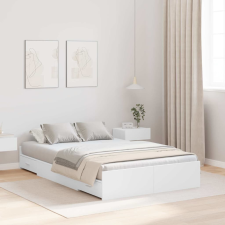 vidaXL Ágykeret tárolóval fejtámlával Fehér 120 x 200 cm Faanyag ágy és ágykellék