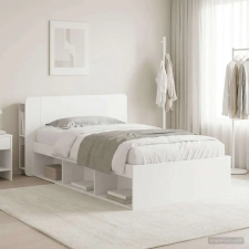 vidaXL Ágykeret tárolóval fejtámlával Fehér 90 x 200 cm Szerelt Fa ágy és ágykellék