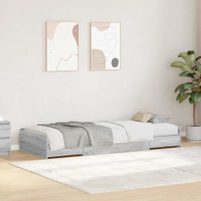 vidaXL Ágykeret tárolóval fejtámlával Szürke Sonoma 80 x 200 cm Faanyag ágy és ágykellék