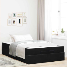 vidaXL Ágykeret tárolóval Fekete 120 x 200 cm Bársony ágy és ágykellék