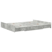 vidaXL Ágykeret tárolóval fiókkal Beton szürke 140 x 190 cm Melamin (3335312) ágy és ágykellék