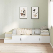 vidaXL Ágykeret tárolóval fiókkal Fehér 234 x 118 x 53.5 cm Faanyag ágy és ágykellék