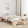 vidaXL Ágykeret Természetes 100 x 200 cm Tömör fenyőfa